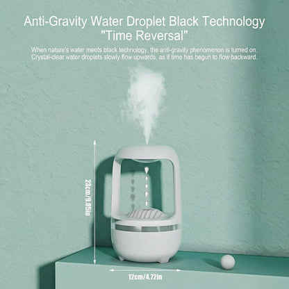 500ml Small Humidifier, USB Cool Mist Humidifier with Anti Gravity Water Flow Visual Effect, Auto Shut Off Quiet Ultrasonic Portable Mini Humidifier for Bedroom Baby Nursery Office Desk Travel Home