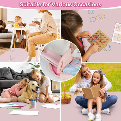 Basumee Splat Mat High Chair Mat Waterproof Baby Play Splat Mat for Under High Chair Food Catcher Highchair Mat for Floor Non Slip Bottom, Pink Rainbow, 46x42 Inches