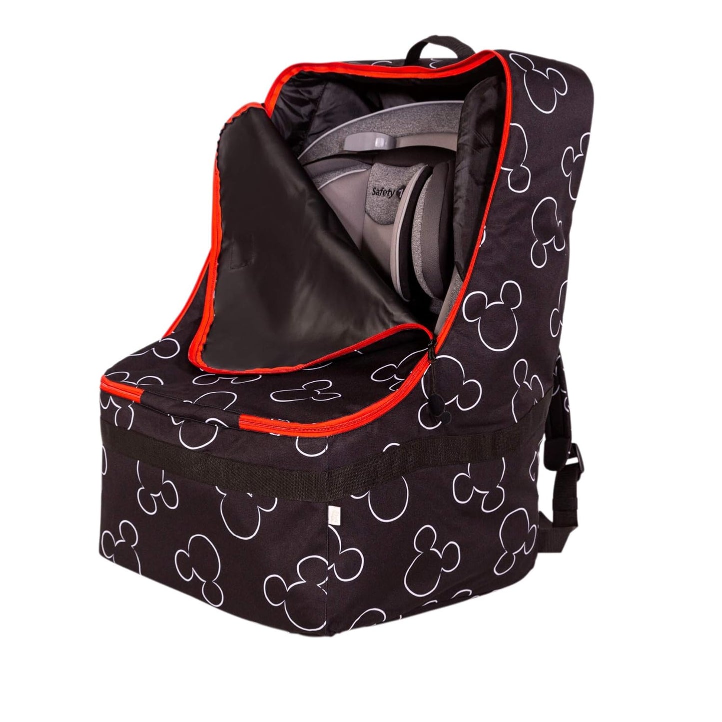 J.L. Childress Disney Baby Padded Backpack Car Seat Bag - Travel Bag for Airplane, Fits Most Baby & Infant Car Seats, Boosters, & Carriers, For Gate or Baggage Check - Ultimate, Mickey Mouse, Black