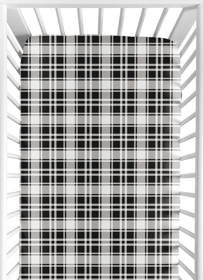 Sweet Jojo Designs 2-Piece Baby Bassinet Sheets Set (Black/White Gingham Checkered Plaid) for Boy/Girl, Infant Newborn Nursery, Oval, Rectangle & Hourglass Mattress (Solid Onyx & Classic Checkerboard)