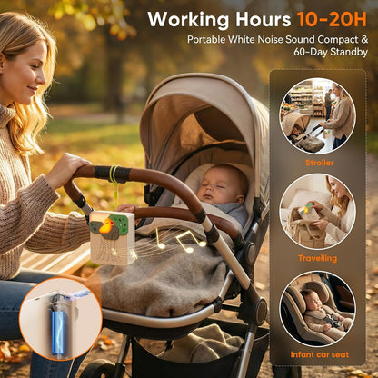 Sound Machine for Baby Soother,AI Cry Detection & Auto-Soothing,Parent-Voice Comfort,13 Soothing White Noise Machine,Record,Timer and Night Light, Ideal for Newborns,Sleeping Soother, Meditation