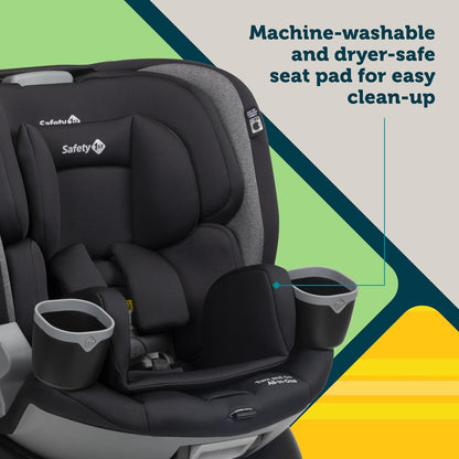 Safety 1st Turn and Go 360 ST Rotating All-in-One Convertible Car Seat, SafetySwivel Technology, SecureTech Installation, 3-in-1 Rear-Facing, Forward-Facing, Booster, 5-100 lbs, Siberian Caviar