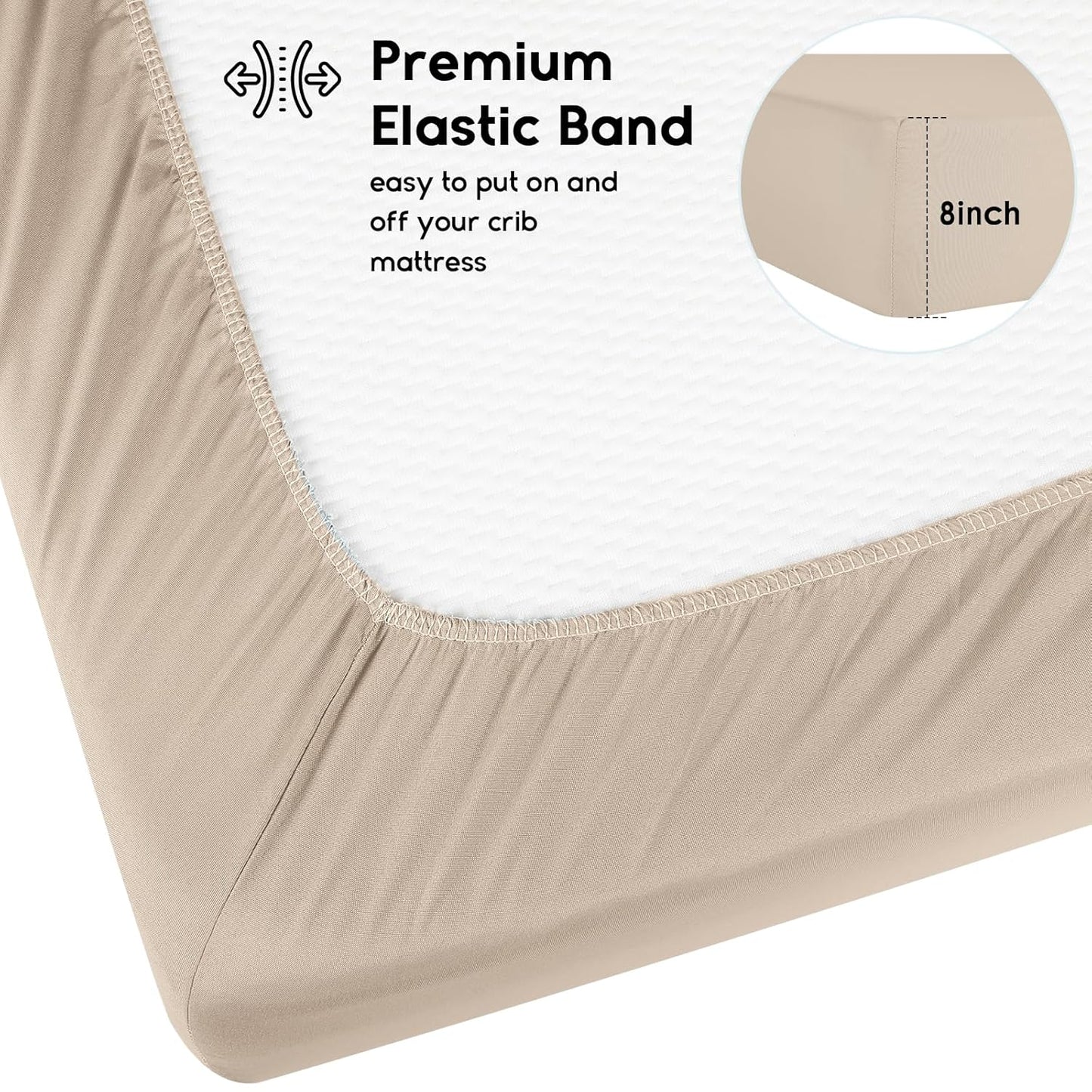 Yoofoss Pack and Play Sheets Fitted, Mini Crib Sheets 2-Pack for Pack N Play Mattress, Stretchy Playard Sheet, Soft and Breathable Green+Giraff