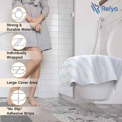 Relyo Disposable Toilet Seat Cover for Travel – 20 Pack with Covers Wrapped in Sets of 2, Non-Flushable Liners, Fits Most Seats – Kids, Toddlers, Adults (Dinosaurs, 20)