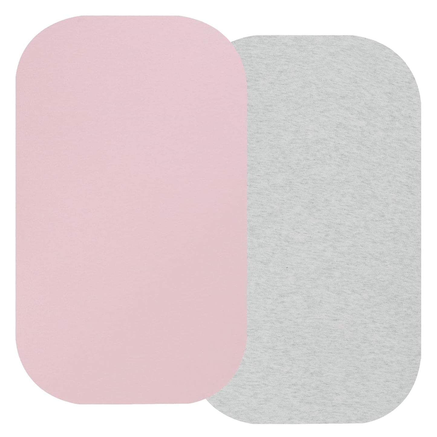 Onacosht 100% Organic Cotton Bassinet Sheets Compatiable with ANGELBLISS Baby Bassinet Bedside Sleeper, 2 Pack Jersey Knit Fitted Sheet for Baby Boy and Girl, Navy and Fog Grey
