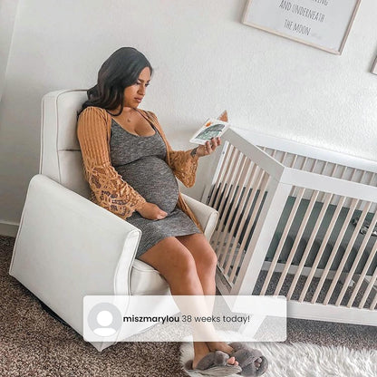 Delta Children Clair Slim Nursery Glider Swivel Rocker Chair, Dove Grey