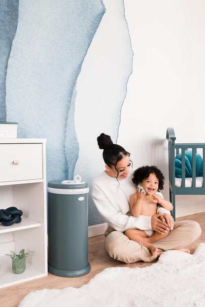 Ubbi Steel Diaper Pail, Odor Locking, No Special Bag Required, Award-Winning, Registry Must-Have, White