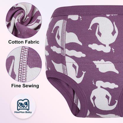 MooMoo Baby Potty Training Underwear 10 Packs Absorbent Toddler Training Pants for Boys and Girls Cotton Pee Pants 2T-9T