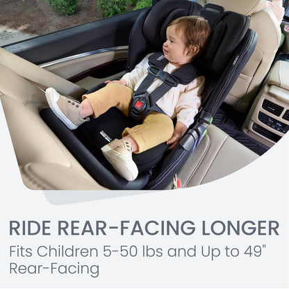 Britax Poplar S Convertible Car Seat, 2-in-1 Car Seat Extended Rear Facing, 17” Slim Car Seat Design with Fast & Easy ClickTight Installation, Anti-Rebound Bar & SafeWash Fabrics — Cowmooflage
