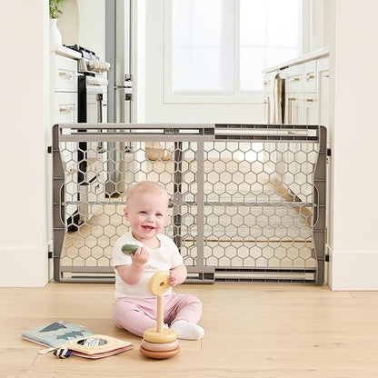 Regalo Safety 28"-42" Extra Wide Baby Gate for Doorways & Bottom of Stairs, Pressure Mounted Safety Gate for Babies, Toddlers & Pets, Tested & Safe for 30 Years, American Designed, American Owned