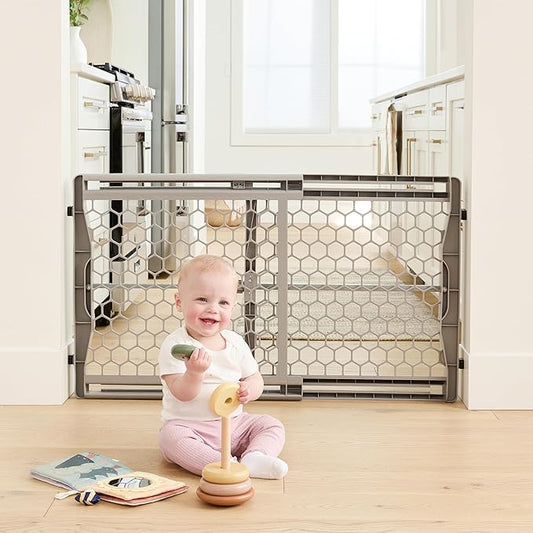 Regalo Safety 28"-42" Extra Wide Baby Gate for Doorways & Bottom of Stairs, Pressure Mounted Safety Gate for Babies, Toddlers & Pets, Tested & Safe for 30 Years, American Designed, American Owned