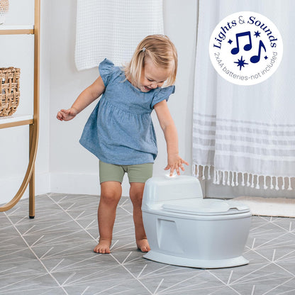 Chicco Toddler Training Toilet with Flip-Up Seat and Lid, Easy-Clean Surfaces, Adjustable Soft-Flex Spray Shield, Flashing Lights and Flushing Sounds, For children up to 60 lbs.