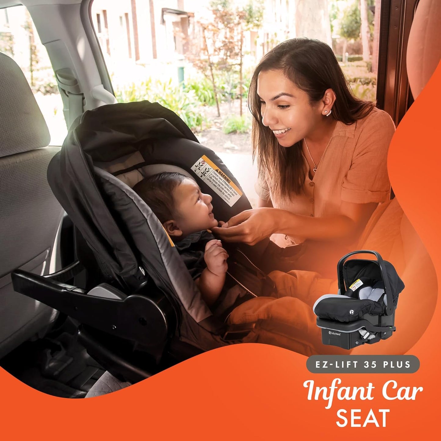 Baby Trend Sit N' Stand Tandem Double Stroller 2.0 DLX and EZ-Lift Plus Car Seat Set with 5 Point Safety Harnesses and Cozy Cover, Modern Khaki