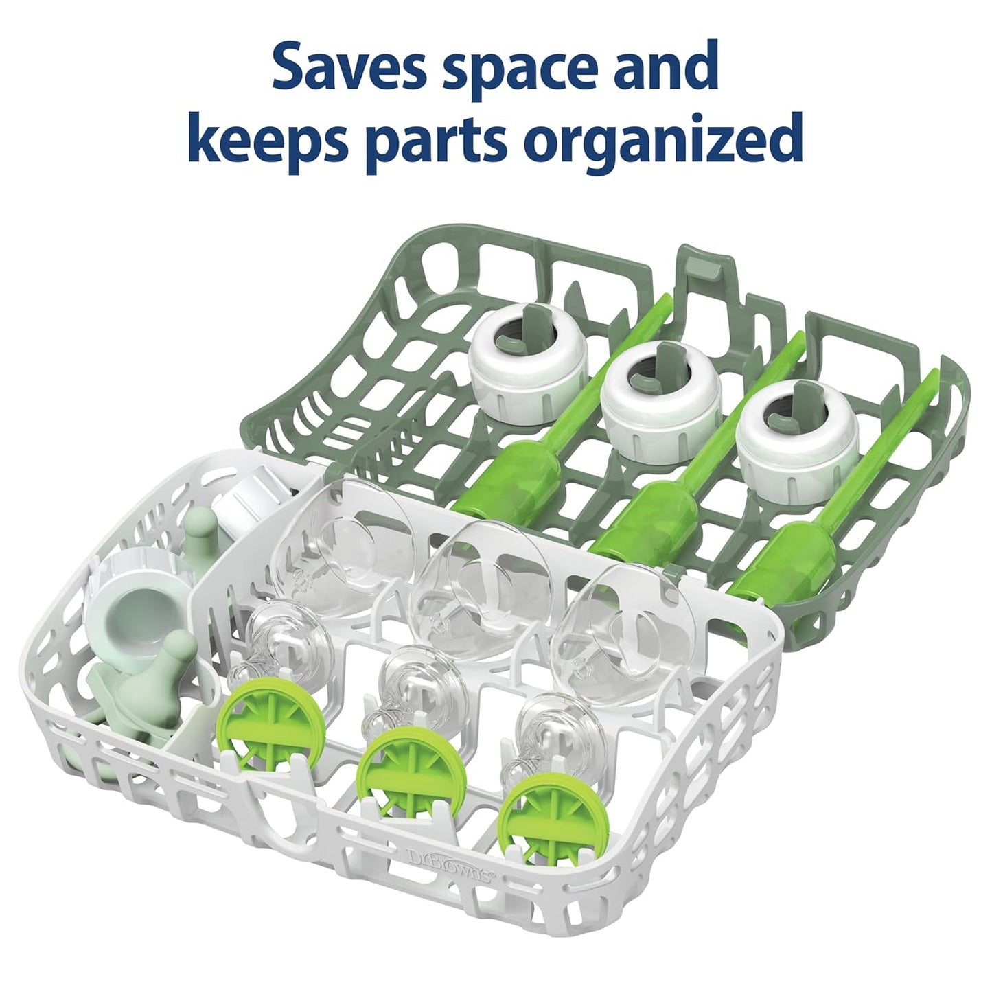 Dr. Brown's Dishwasher Basket for Small Baby Bottle Parts, Pacifiers, and Accessories, Clean, Store and Organize Newborn Essentials, BPA Free, Black
