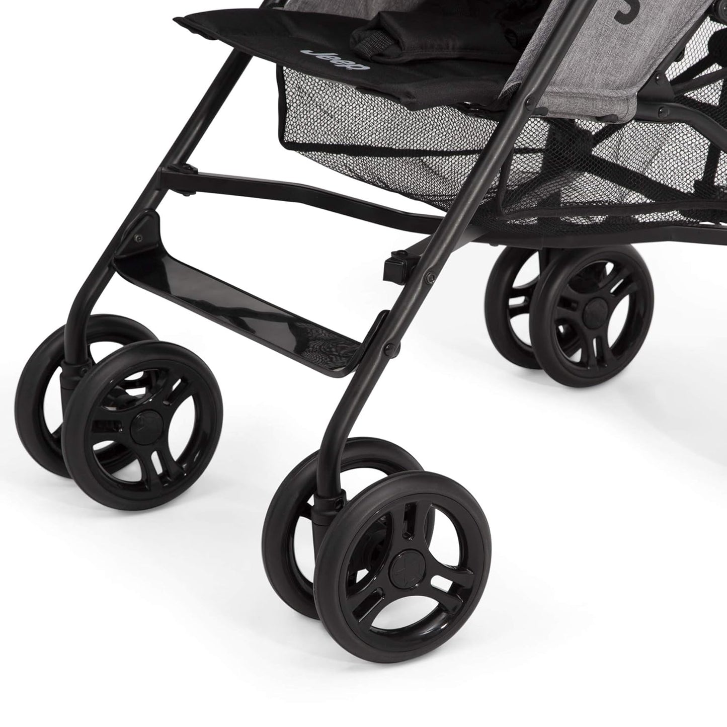 Jeep PowerGlyde Plus Stroller by Delta Children Lightweight Travel Stroller with Smoothest Ride, Aluminum Frame, 4-Position Recline, Extra Large Storage Basket, Black