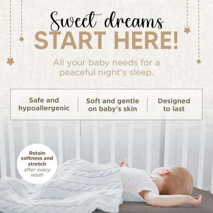 Bassinet Sheet for Bassinet Mattress - 100% Organic Jersey Knit Cotton - Snuggly Soft & Cozy Sheets Fitted for Oval Rectangle & KoolaBaby Bedside Sleeper - White & Grey 2 Pack