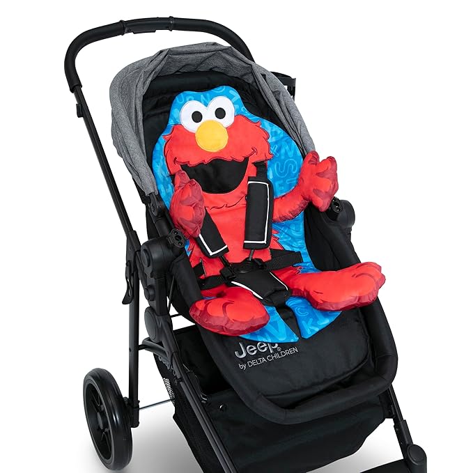 Sesame Street Elmo Stroller Seat Pad by Delta Children - Universal Stroller Seat Cushion/Liner for Infants and Toddlers - Machine Washable, Red