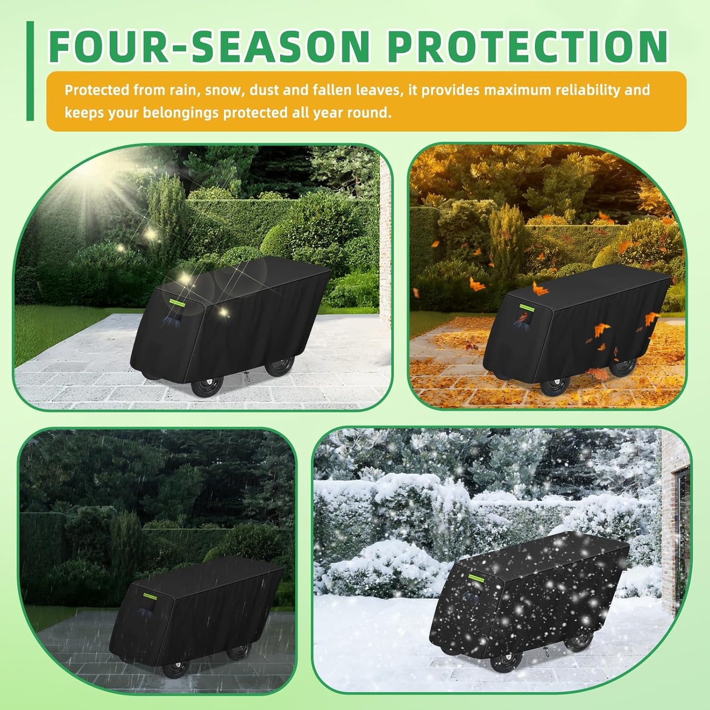 6-Passenger Stroller Cover Compatible with Angeles Bye Bye Buggy, 600D Heavy-Duty Waterproof Protection with 50+ UPF UV Shield, for Commercial Daycare & Preschool Strollers, Black