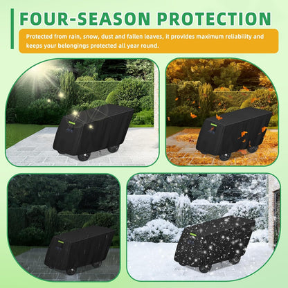 6-Passenger Stroller Cover Compatible with Angeles Bye Bye Buggy, 600D Heavy-Duty Waterproof Protection with 50+ UPF UV Shield, for Commercial Daycare & Preschool Strollers, Black