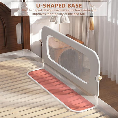 FigTime Bed Rail for Toddlers, Baby Bed Rail Guard for Kids, Toddler Bed Rails with Reinforced Anchor Fit, Height Adjustable & Foldable Bed Rail Guard for Twin, Full, Queen & King Beds (Grey, 48IN)