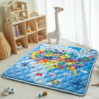 Baby Play Mat, 50x50 Playpen Mat with Super Soft Touch, Activity Mats with Upgraded Anti-Slip Bottom, Machine Washable Crawling Mats for Floor & Picnic (Animal Alphabets)