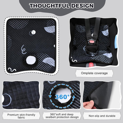 Car Seat Protector for Potty Training, 2 Pack Waterproof CarSeat Liner Toilet Training for Baby Infant Toddler, Dry Seat Piddle Pads Cover for Strollers (Gray)