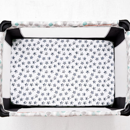 PHF 3 Pack Soft Mini Crib Sheets, Floral & Animal Pack N Play Sheets for Baby Boys Girls, No Slip Universal Fit for Pack N Play, Playard, Portable and Mini Crib Mattresses,Floral & Animal