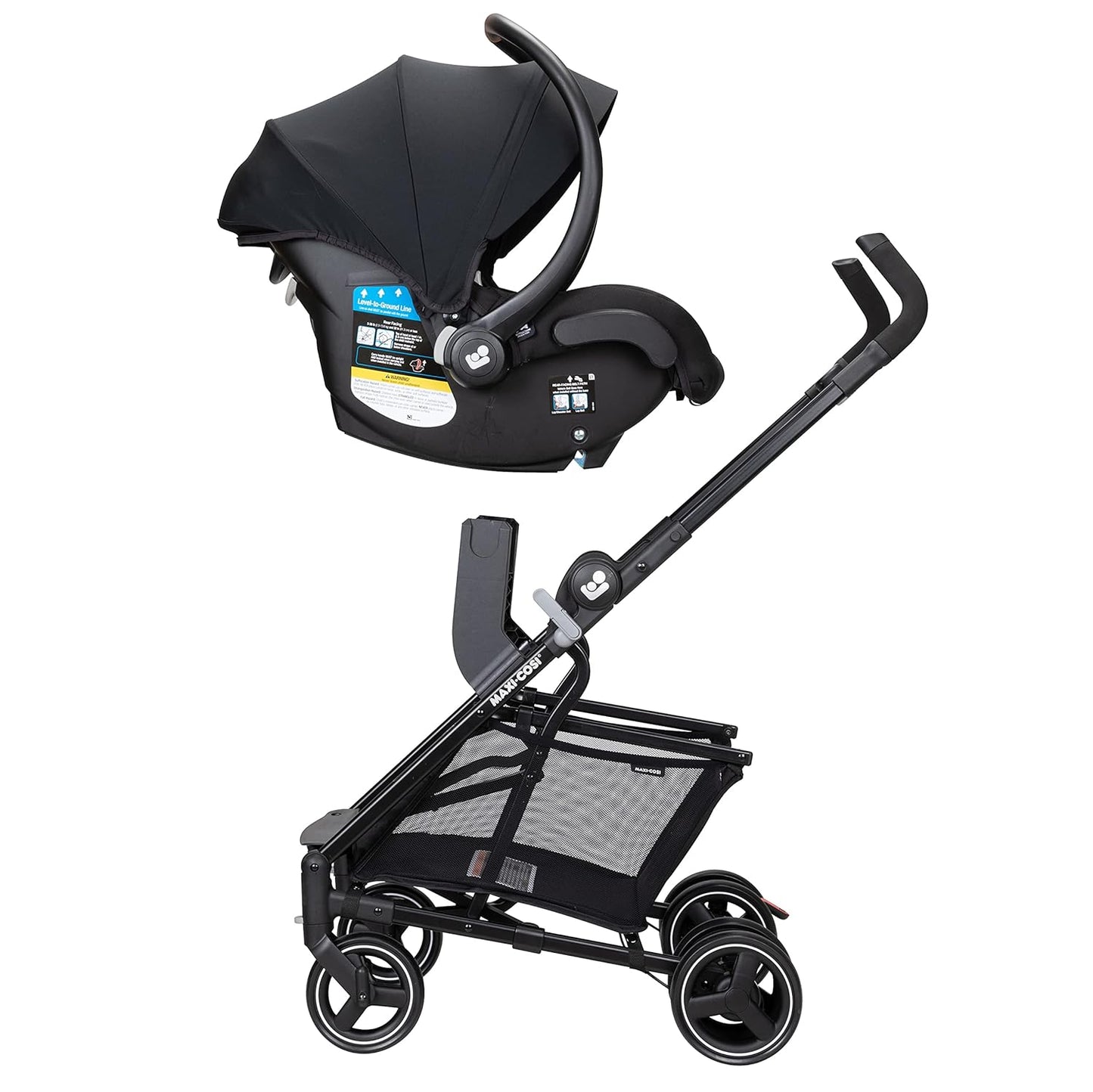 Maxi-Cosi Maxi-Taxi Xt Baby Stroller, Car Seat Caddy, Ultra Compact, Travel System with Ample Storage, Black,
