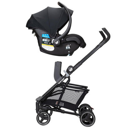 Maxi-Cosi Maxi-Taxi Xt Baby Stroller, Car Seat Caddy, Ultra Compact, Travel System with Ample Storage, Black,