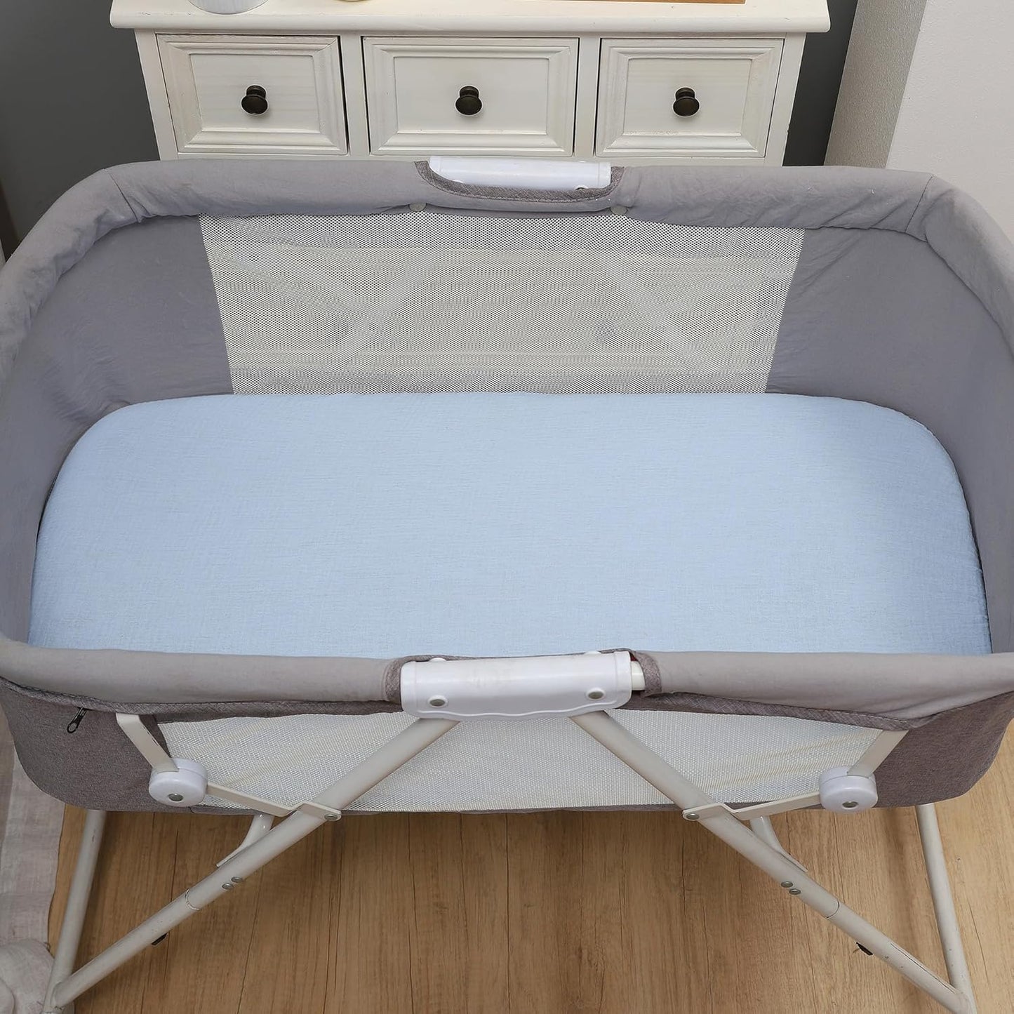 Onacosht Muslin Bassinet Sheets 3 Pack, 100% Cotton Baby Fitted Sheet 33" x 19" Compatible with Mika Micky, KoolaBaby (3 in 1), BabyBond, HARPPA and RICUTON Bedside Bassinet, Green, Floral and Cactus