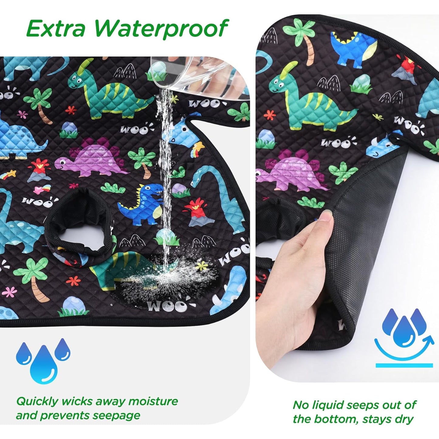 Piddle Pad Car Seat Liner, Waterproof Soft Car Seat Protector for Potty Training, Travel-Friendly Baby Toddler Carseat Cover, Machine Washable Liner for Spills, Potty Accidents (Blue, 2PC)