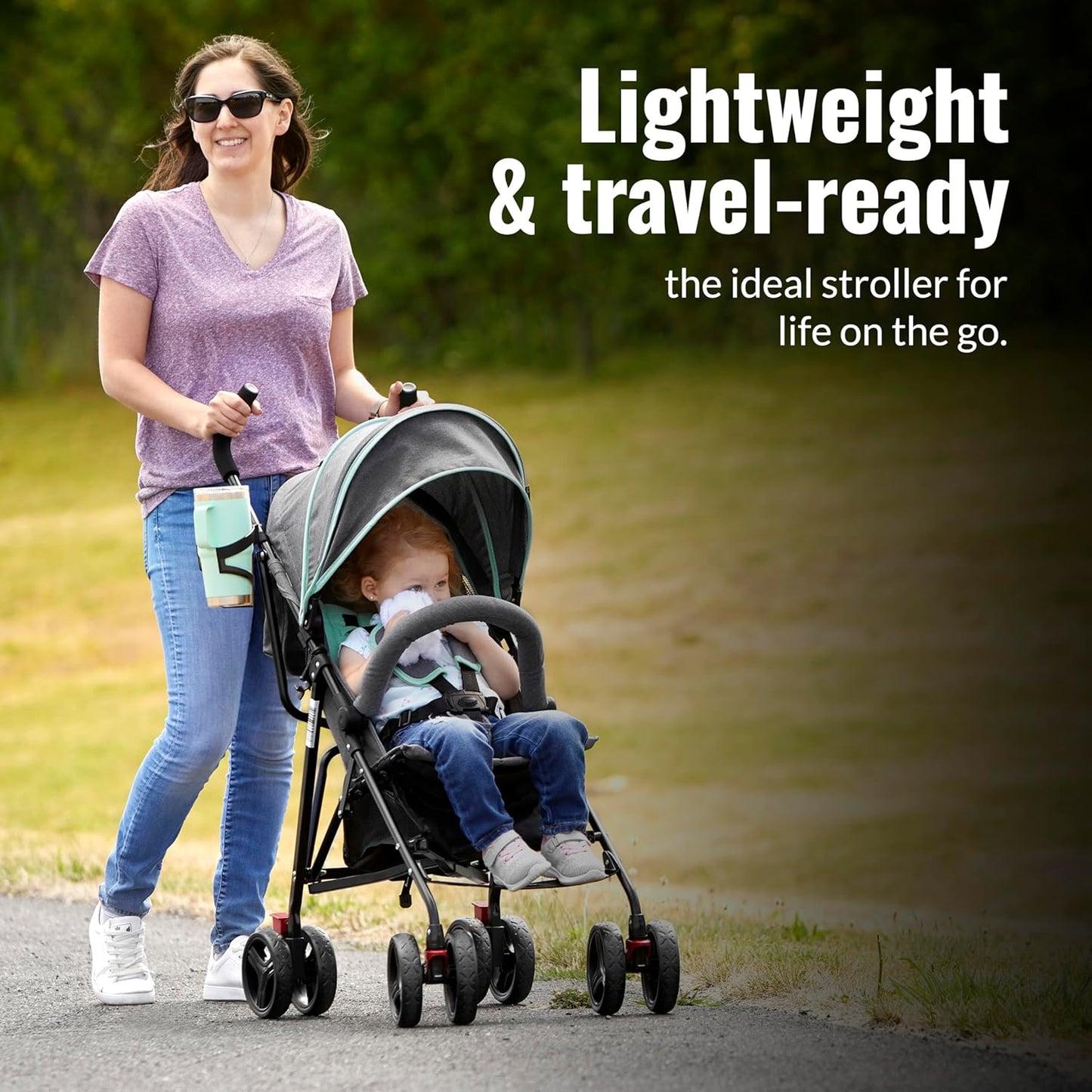 Dream On Me Vista Moonwalk Stroller, Disney Approved Lightweight Stroller for Toddlers and Infants, One-Hand Fold, Reclining Seat, Canopy with Sun Visor, Everyday & Travel Ready