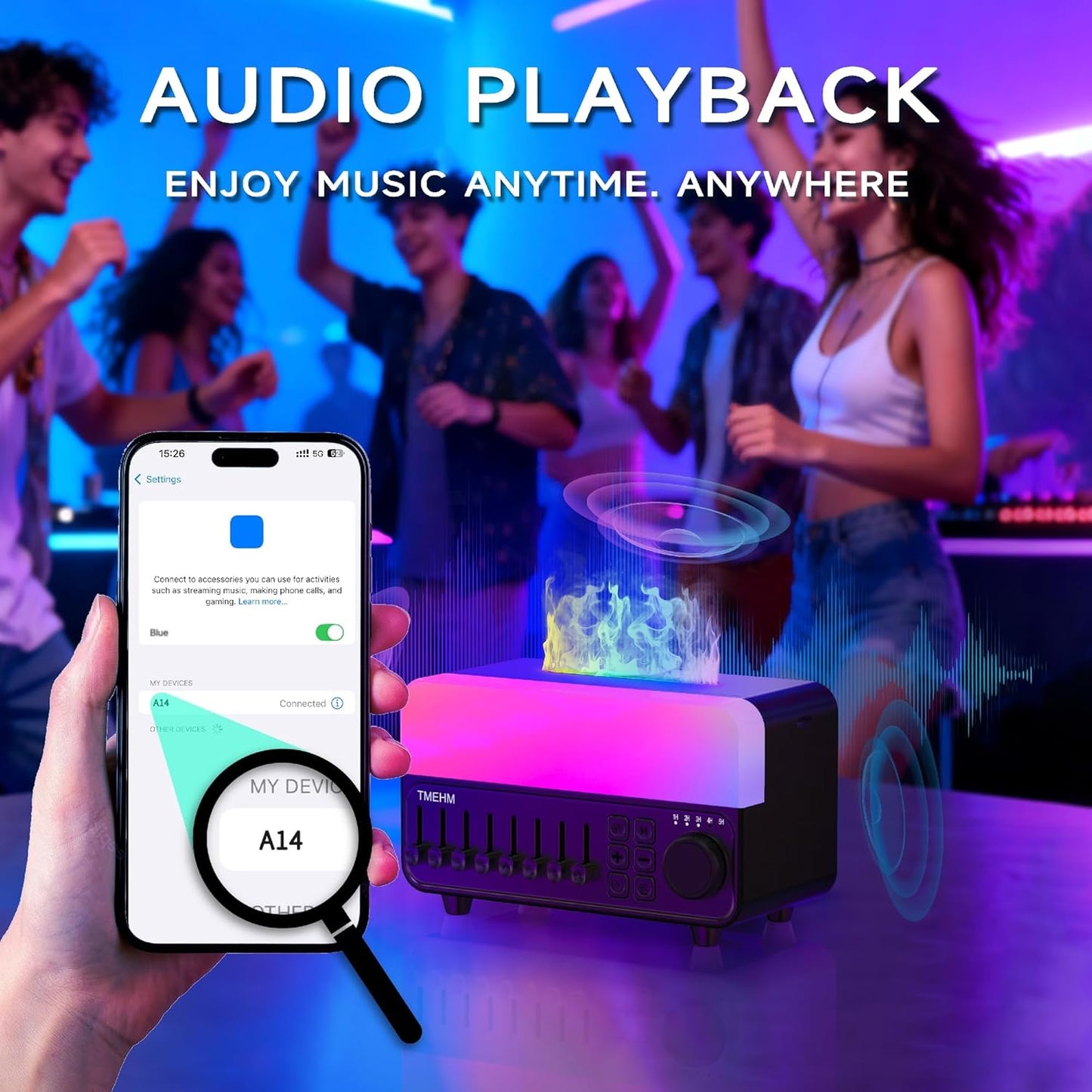 TMEHM 4-in-1 Sleep Sound Machine with White Noise & 8 Nature Sounds, Bluetooth Speaker, Night Light & Aroma Diffuser with Timer for Baby, Kids and Adults (Matte White)