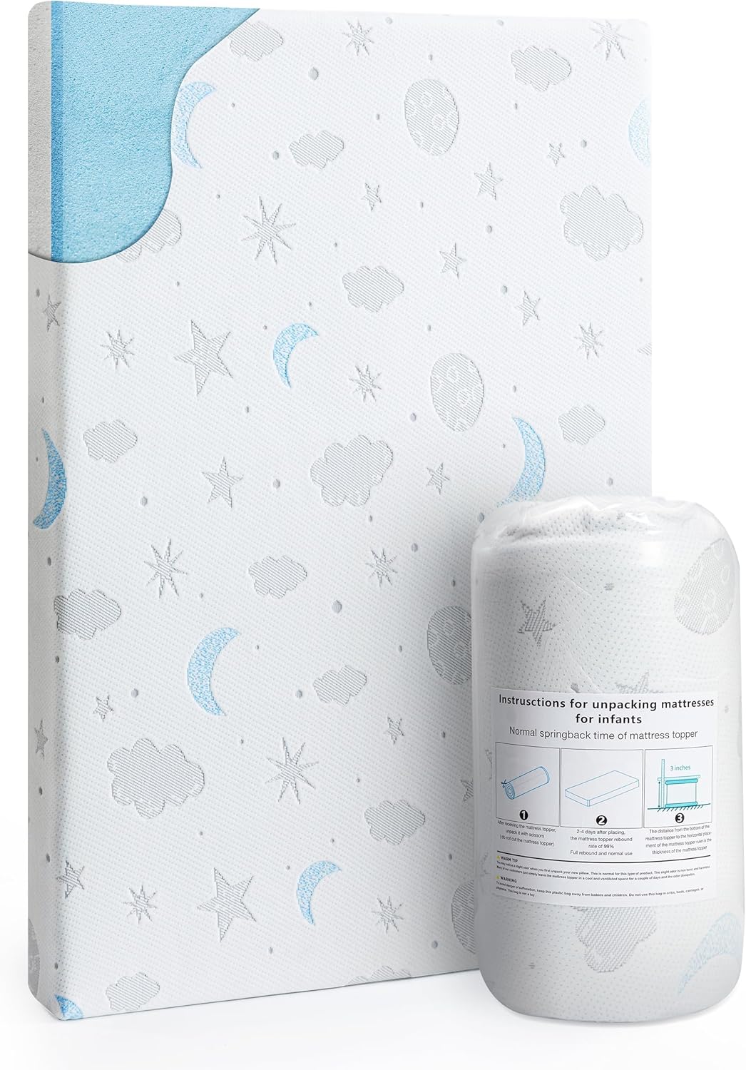 Pack and Play Mattress 38x26'' Breathable Soft Plush Memory Foam for Baby Toddler Travel Includes Removable Washable Cover Fits Play Pen Playard Pack n Play Mattress Topper Pad