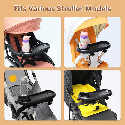 Li & Zhao Universal Stroller Snack Tray Attachment - Universal Snack Tray for Cloud Cup Holder Tray Plastic Accessories for Baby,Toddler(Beige)