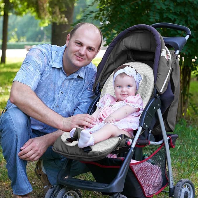 KAKIBLIN Infant Car Seat Insert, Baby Car Seat Head Neck Body Support, Breathable Newborn Car Seat Insert, 2-in-1 Reversible Stroller Pad or Girls Boys,Strollers,Car Seat,High Chair,Swing