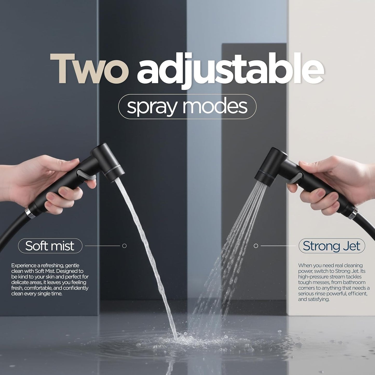Aqua Earth Handheld Bidet Sprayer for Toilet Baby Cloth Diaper Spraying Kit Bathroom Toilet Bidet Attachment Set for Bathing Pets and Feminine Hygiene Gray