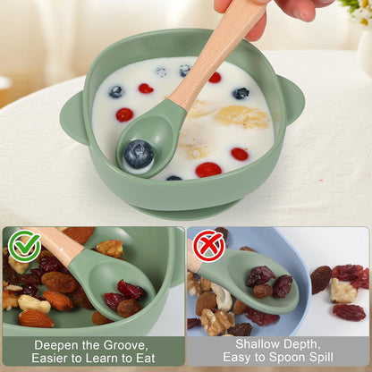 Silicone Baby Feeding Set, Baby Led Weaning Supplies, Baby Food Tableware Silicone Suction Plate, Bowl, Spoons, Fork, Waterproof Bib, Cup & Complementary Food Cake Mold, Baby Eating Utensils