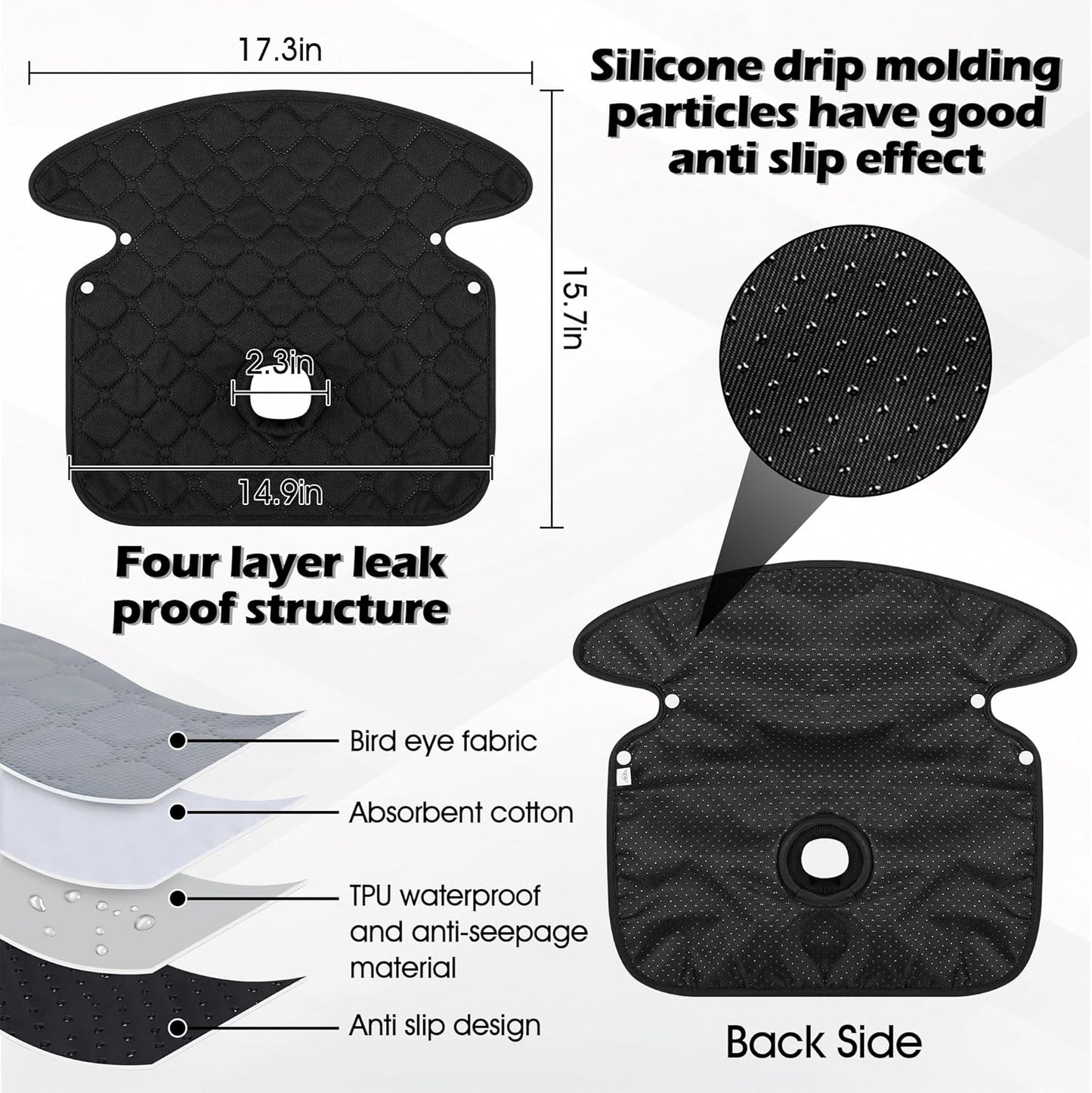 JEYODA ﻿Car Seat Protector for Potty Training Instant Suction Baby Piddle Pad for Baby Seats Reusable Car Seat Liner with Anti Slip for High Chairs, Baby Strollers 2pcs (Blue)