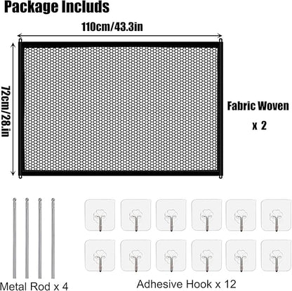 2 Pack Dog Gate, Mesh Baby Gate, 43.3'' X 28.3'' Pet Gate for The House, No Drilling Puppy Gate for Stairs & Doorways Install Anywhere,12 Hooks by Lofekea