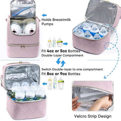 Mam Breastmilk Storage Bag with Ice Pack - Cooler for 6 Bottles Up to 9 Ounce - Insulated Bottle Bag for Daycare