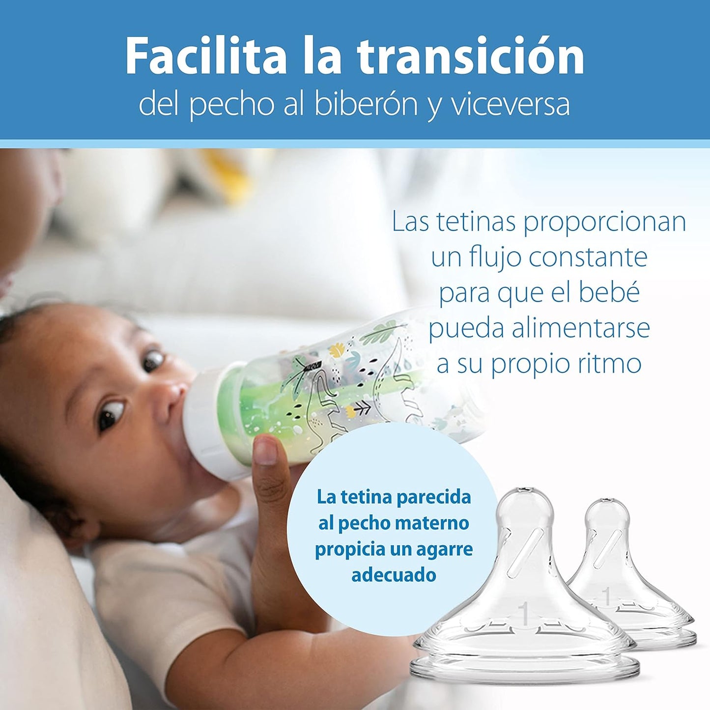Dr. Brown's Anti-Colic Options + Wide-Neck Baby Bottle Designer Edition Dino Decos, 9oz/270mL, Level 1 Slow Flow Nipple, BPA-Free, 0m+, 2-Pack