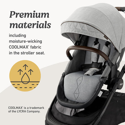 Graco Merge 360 Baby Stroller - Front and Rear 360-Degree Rotating Wheels Infant Stroller for Easy Gliding and Tight Turns, Quick 1-Button Push Folding Stroller, Great Gift for New Parents