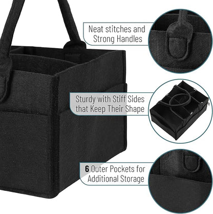 Mr. Pen Baby Diaper Caddy - Black Car Diaper Organizer, Portable Baby Caddy for Nursery & Changing Table
