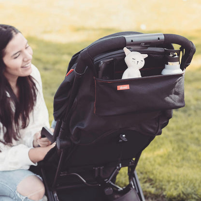 Diono Buggy Buddy Universal Stroller Organizer with Cup Holders, Secure Attachment, Zippered Pockets, Safe & Secure, Gray