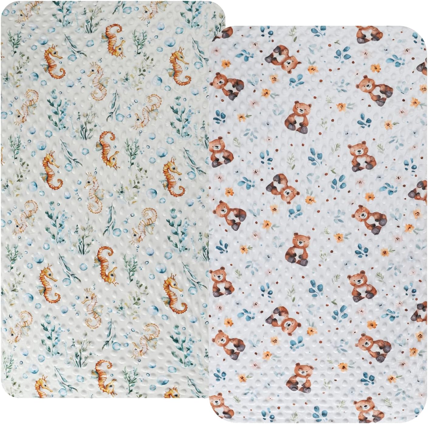 Dot Bassinet Sheet Set 2 Pack Stretch Fitted Bedside Sleeper Bassinet Sheets Sheets,Ultra Soft, for Baby Girls and Boys Light Green Dinosaur