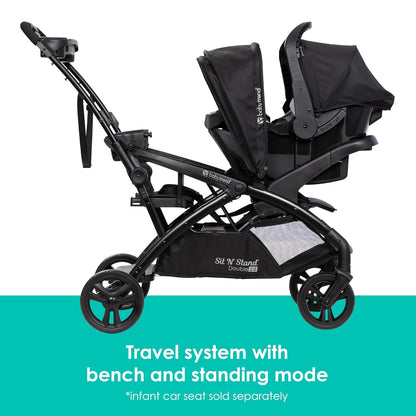 Baby Trend Sit N' Stand® Double 2.0 Stroller, Dash Black