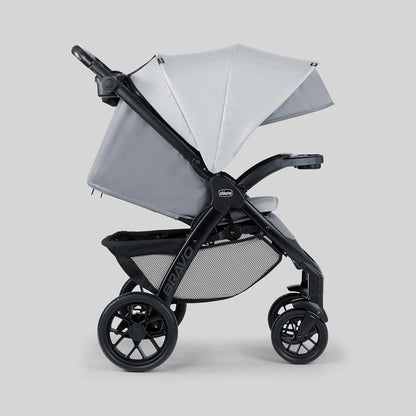 Chicco Bravo LE ClearTex Full-Size Stroller for Babies and Toddlers, UPF-Rated Canopy, GREENGUARD Gold Certified, Lightweight, One-Hand Compact Fold, Pewter/Grey