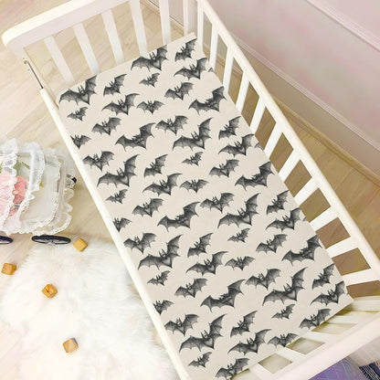 Fitted Crib Sheets White Bears with Clouds Stretchy Portable Playard Sheets for Baby Toddler, Breathable Soft Mini Crib Mattress 39 x 27 in for Boys and Girls