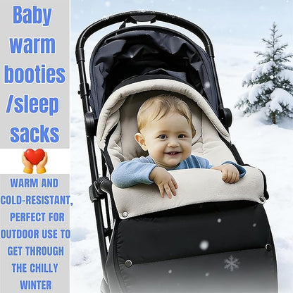 Waterproof Thickened Universal Stroller Blanket - Baby/Toddler Stroller Footmuff, Sleeping Bag & Bunting, Cold-Weather Winter Cover(Black)